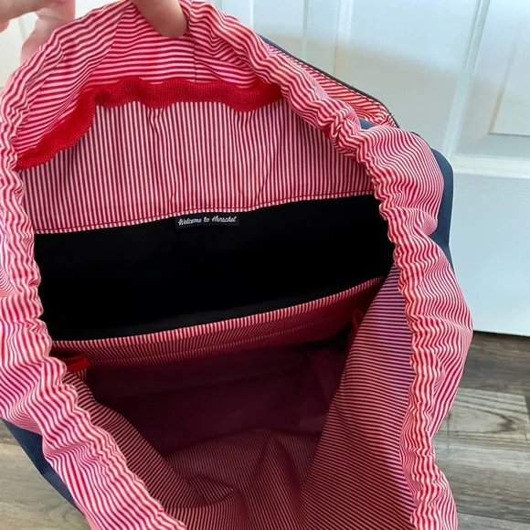 Herschel Little America Laptop Backpack navy/tan synthetic leather